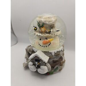 Living Quarters Ceramic Snowman Musical Water Globe Christmas